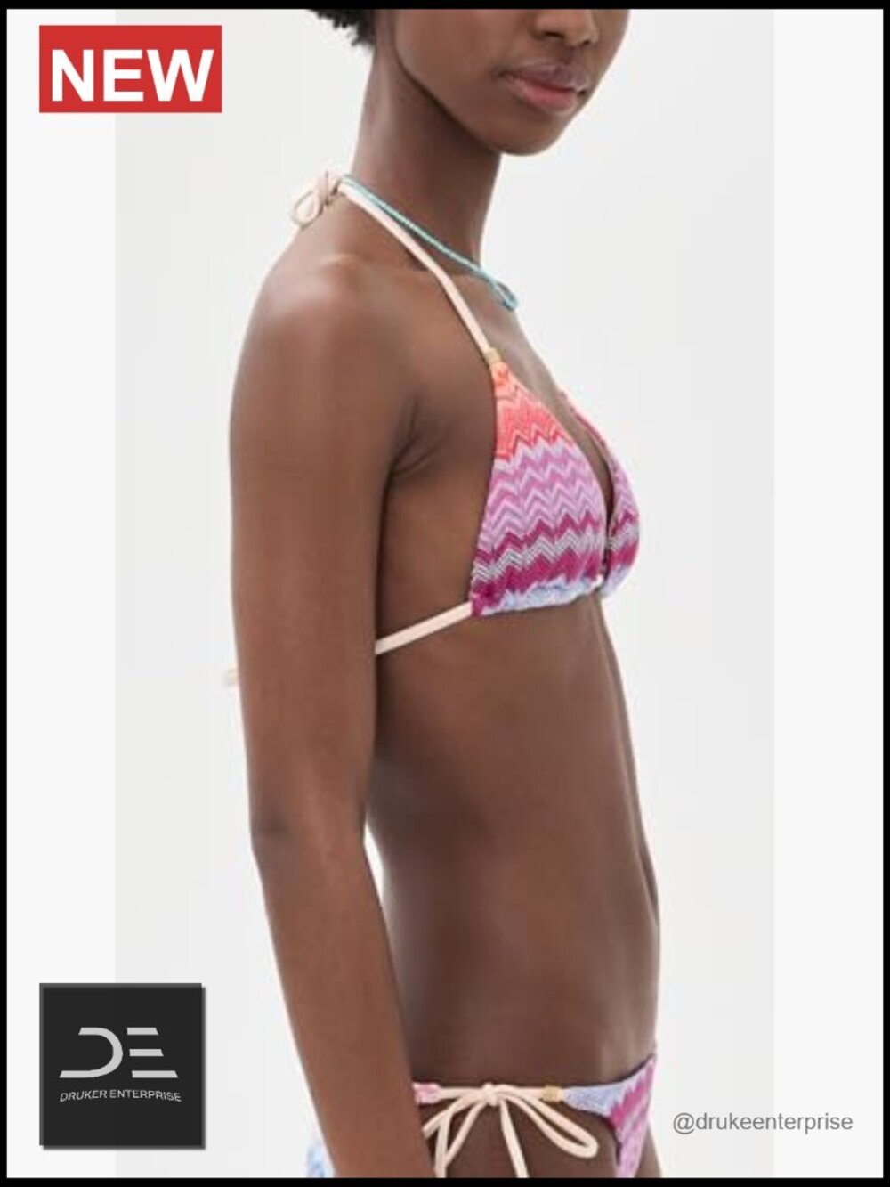 Triangle Bikini Top with Removable Padding Chevron Pattern - Picture 5 of 6